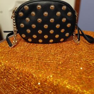 Michael Kors Black Crossbody Bag with Gold Accents